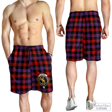 Brown (Broun) Tartan Mens Shorts with Family Crest