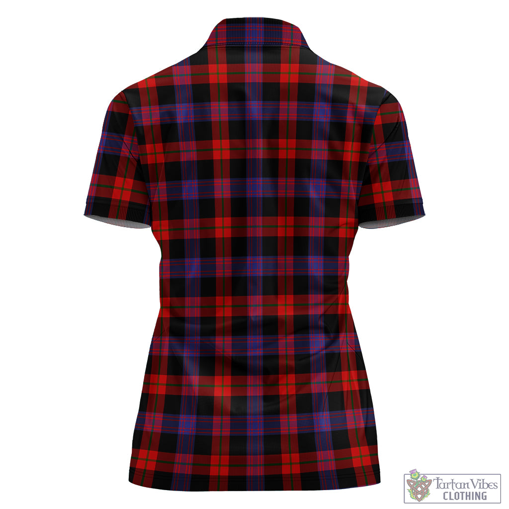 Brown (Broun) Tartan Women's Polo Shirt with Family Crest - Tartan Vibes Clothing