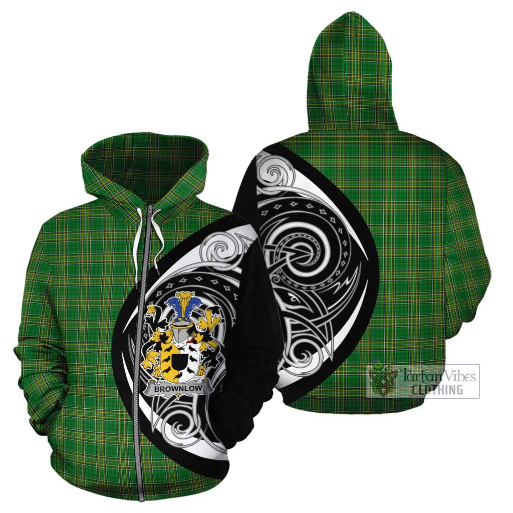 Tartan Vibes Clothing Brownlow Irish Clan Cotton Hoodie Celtic Circle Style