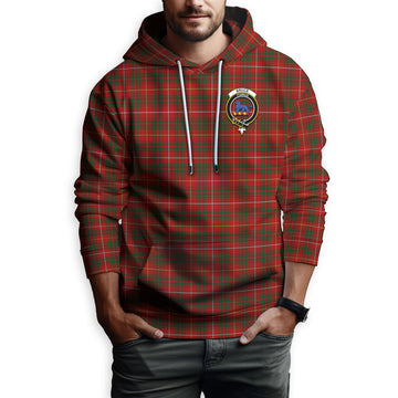 Bruce Tartan Hoodie with Family Crest