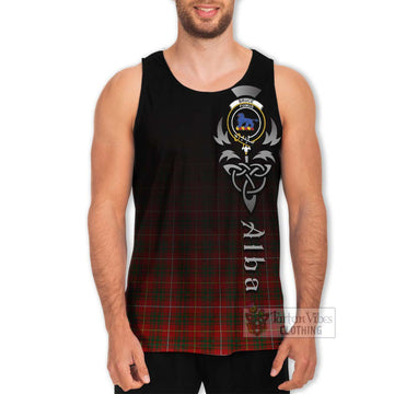 Tartan Vibes Clothing Bruce Tartan Men's Tank Top Featuring Alba Gu Brath Family Crest Celtic Inspired