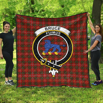 Bruce Tartan Quilt with Family Crest