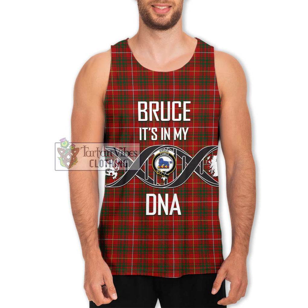 Bruce Tartan Men's Tank Top with Family Crest DNA In Me Style Men - Tartanvibesclothing Shop