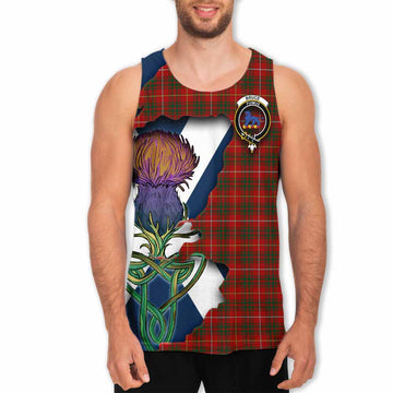 Tartan Vibes Clothing Bruce Tartan Family Crest Men's Tank Top Scottish Thistle Celtic Inspired
