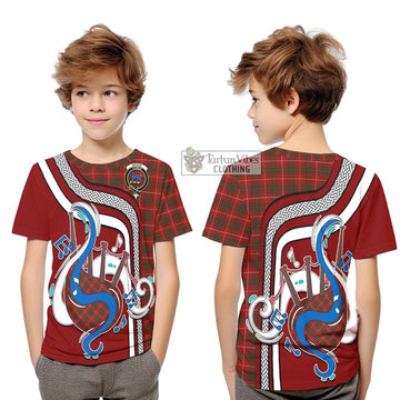 Bruce Tartan Kid T-Shirt with Epic Bagpipe Style