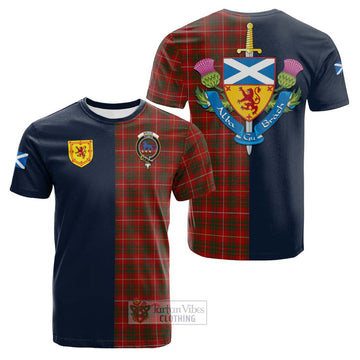 Tartan Vibes Clothing Bruce Tartan Cotton T-shirt with Scottish Lion Royal Arm Half Style