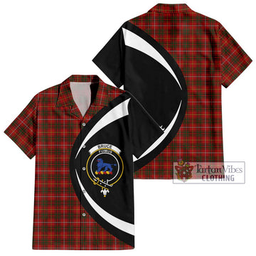 Bruce Tartan Short Sleeve Button Up with Family Crest Circle Style Kid - Tartan Vibes Clothing