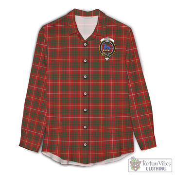 Bruce Tartan Womens Casual Shirt with Family Crest