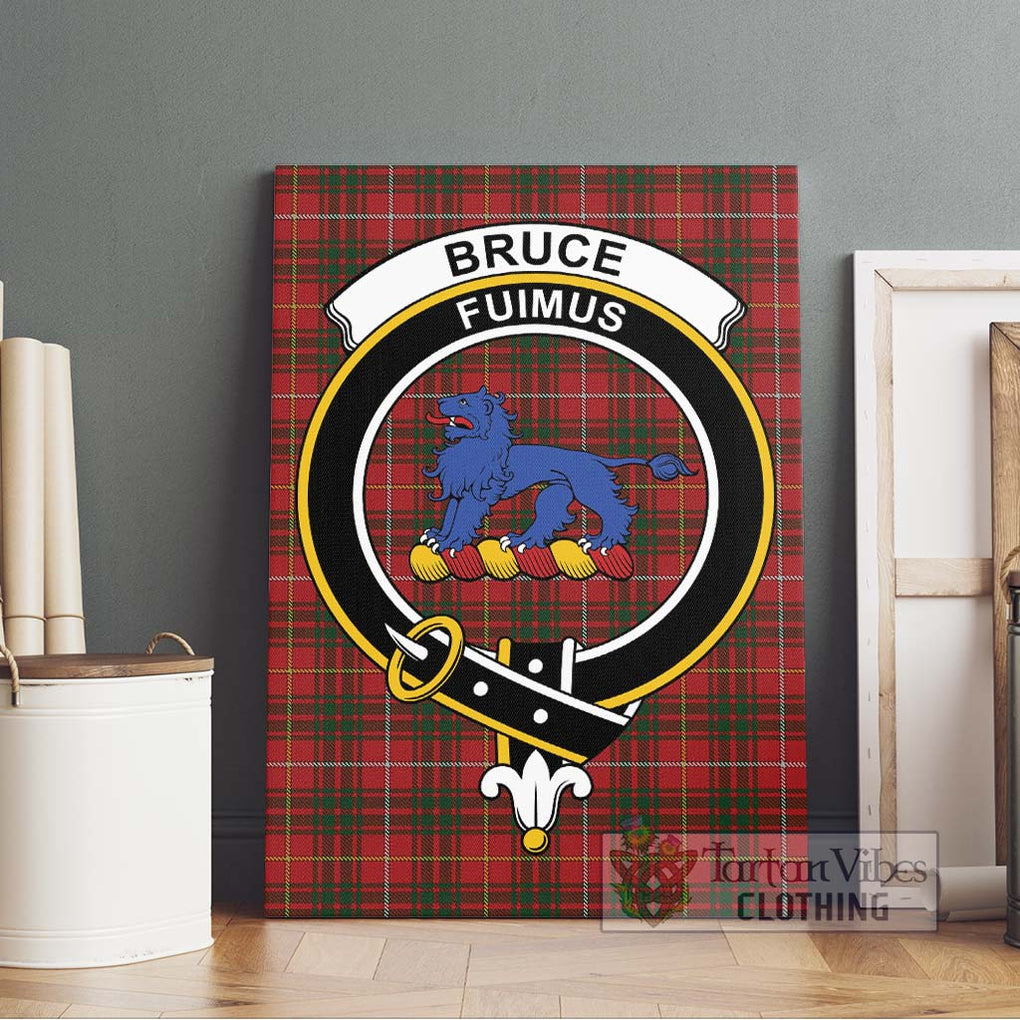 Bruce Tartan Canvas Print Wall Art with Family Crest Without Frame - Tartan Vibes Clothing