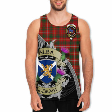 Tartan Vibes Clothing Bruce Tartan Family Crest Men's Tank Top Lion Rampant Royal Thistle Shield Celtic Inspired