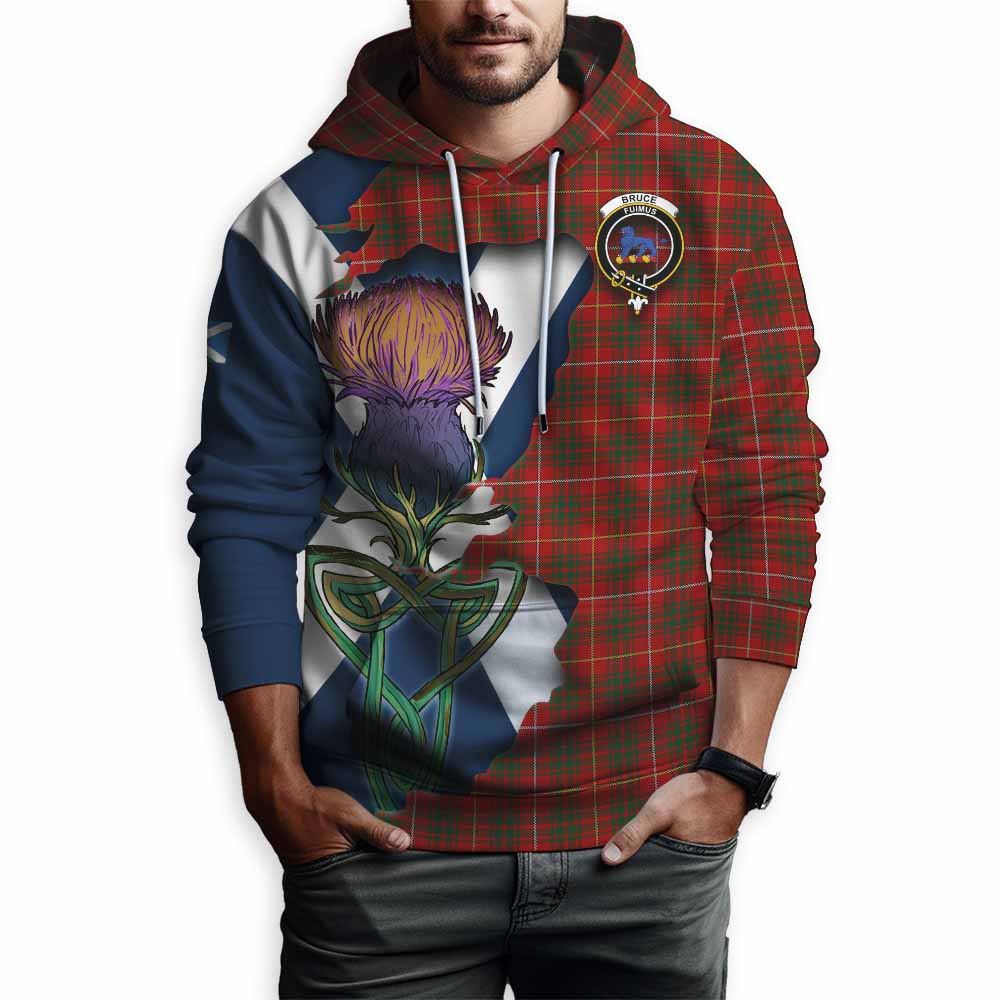 Tartan Vibes Clothing Bruce Tartan Family Crest Hoodie Scottish Thistle Celtic Inspired