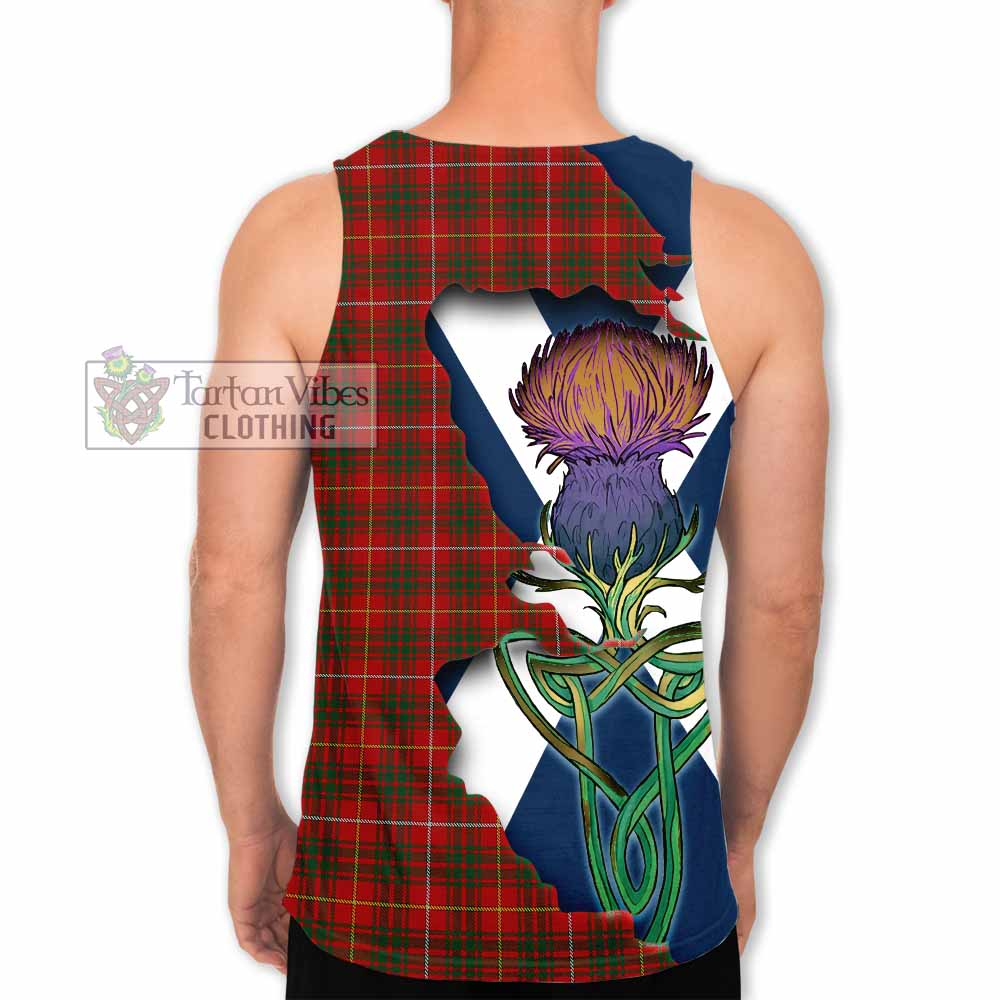 Tartan Vibes Clothing Bruce Tartan Family Crest Men's Tank Top Scottish Thistle Celtic Inspired