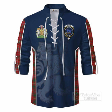 Tartan Vibes Clothing Bruce Tartan Ghillie Kilt Shirt with Family Crest and Lion Rampant Vibes Sport Style