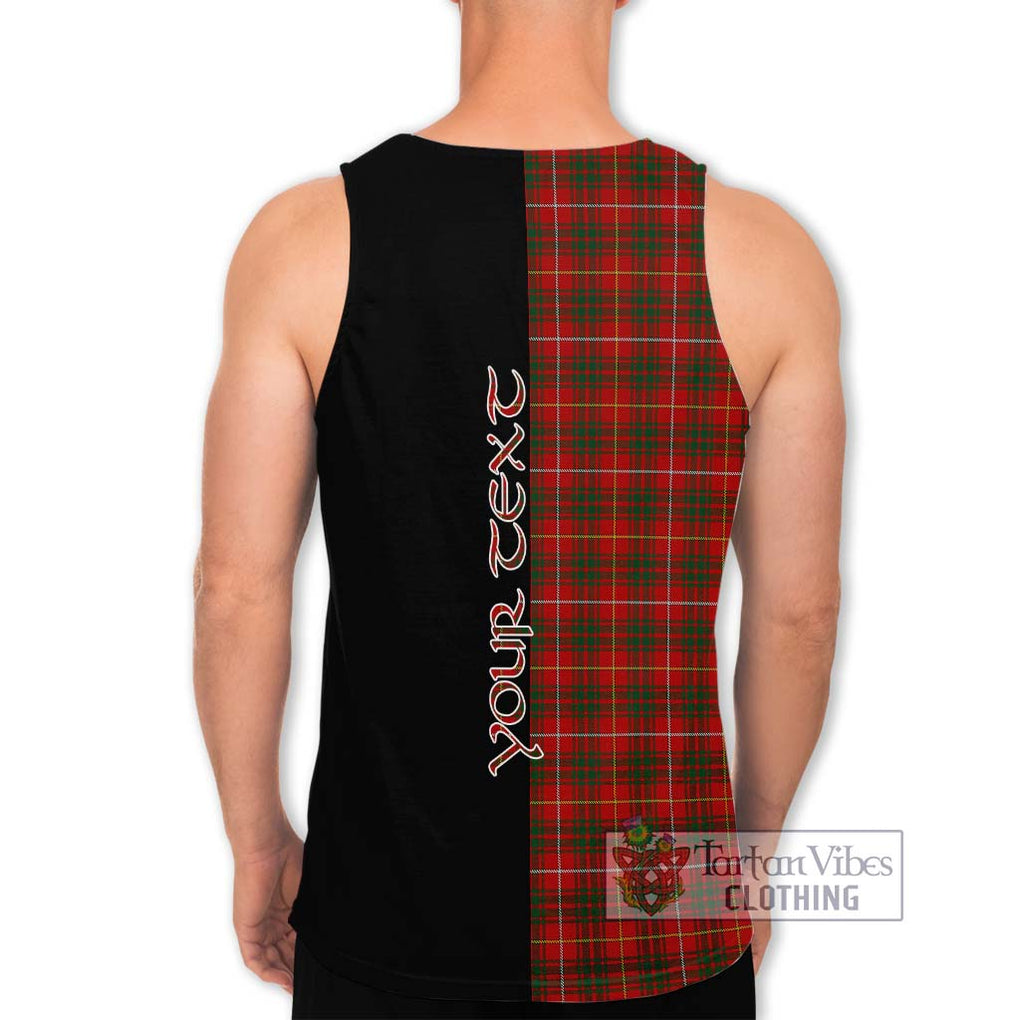 Bruce Tartan Men's Tank Top with Family Crest and Half Of Me Style - Tartanvibesclothing Shop