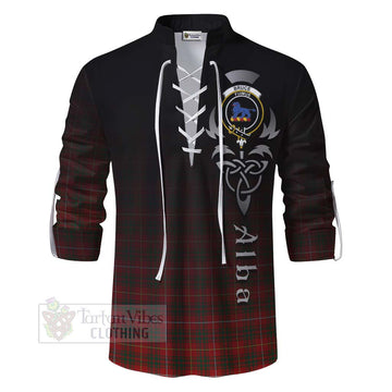 Tartan Vibes Clothing Bruce Tartan Ghillie Kilt Shirt Featuring Alba Gu Brath Family Crest Celtic Inspired