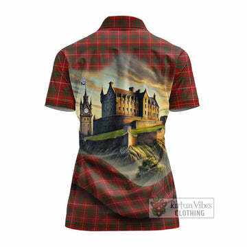 Tartan Vibes Clothing Bruce Tartan Family Crest Women's Polo Shirt with Scottish Ancient Castle Stype