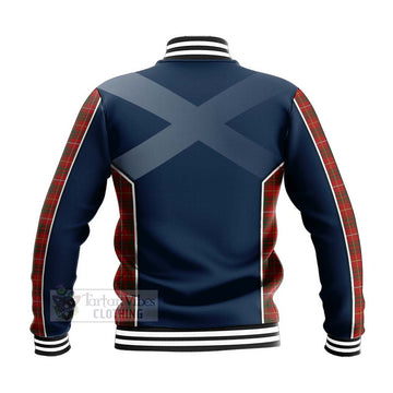 Tartan Vibes Clothing Bruce Tartan Baseball Jacket with Family Crest and Scottish Thistle Vibes Sport Style