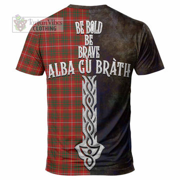 Bruce Tartan Family Crest T-Shirt Alba Gu Brath Be Brave Lion Ancient Style