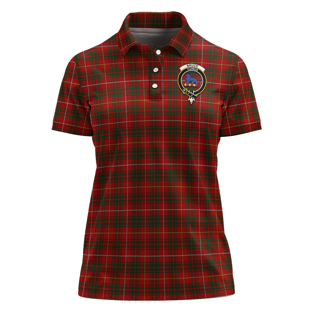 Bruce Tartan Polo Shirt with Family Crest For Women - Tartanvibesclothing