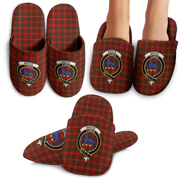 Bruce Tartan Home Slippers with Family Crest