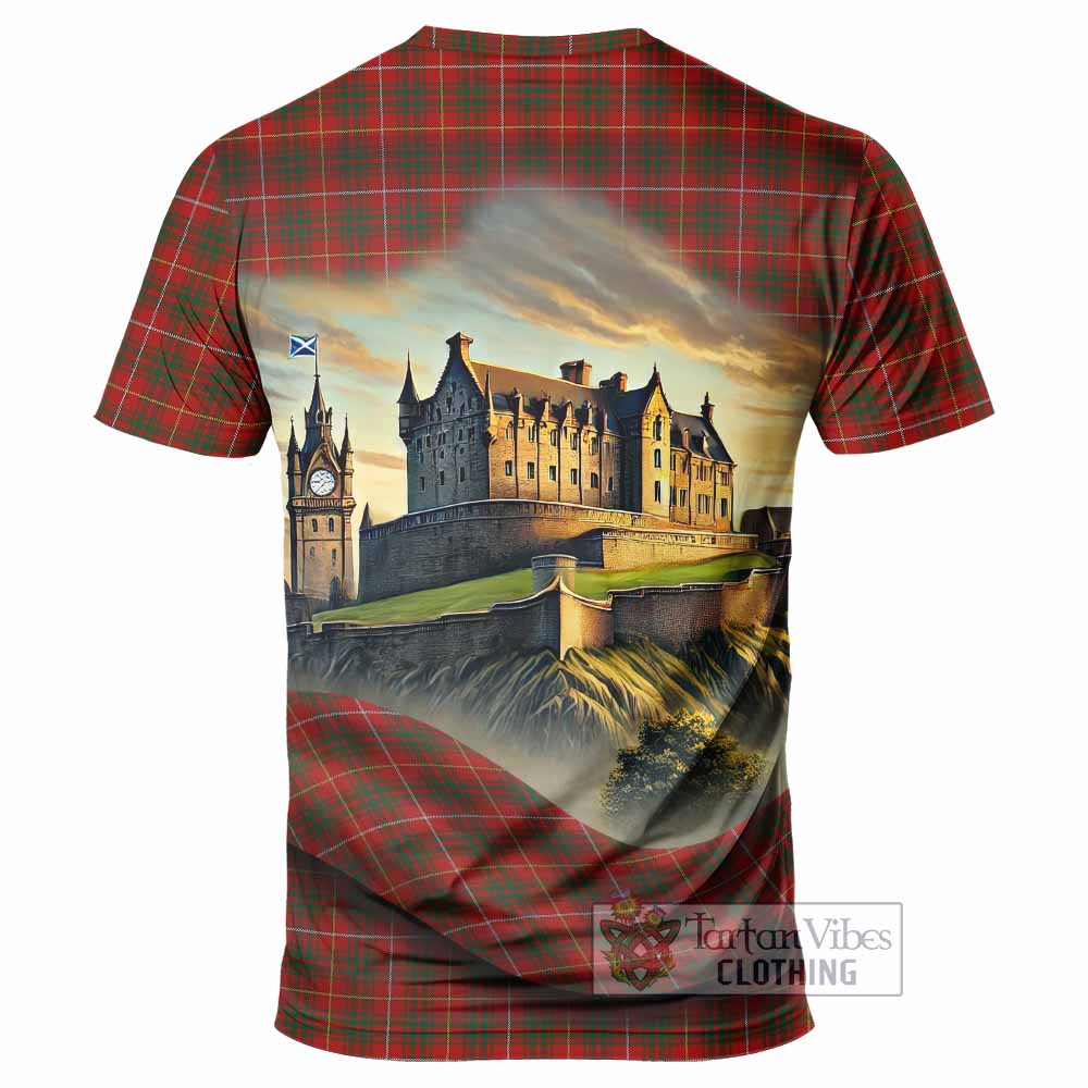 Tartan Vibes Clothing Bruce Tartan Family Crest T-Shirt with Scottish Ancient Castle Stype