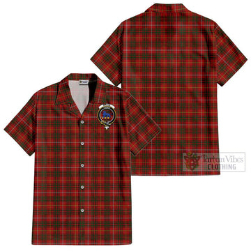 Bruce Tartan Cotton Hawaiian Shirt with Family Crest Kid - Tartan Vibes Clothing