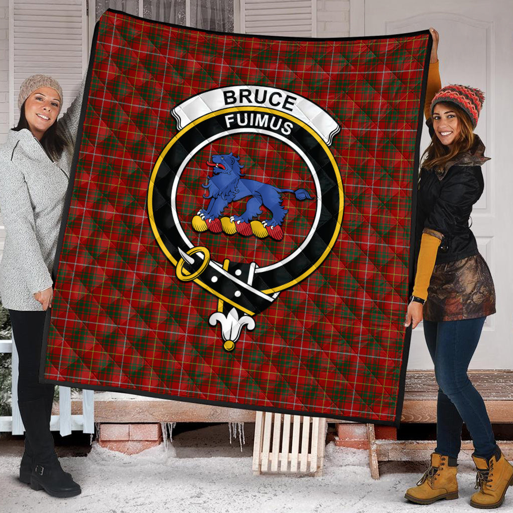 Bruce Tartan Quilt with Family Crest - Tartanvibesclothing