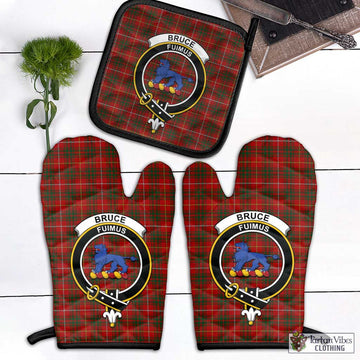Bruce Tartan Combo Oven Mitt & Pot-Holder with Family Crest Combo 1 Oven Mitt & 1 Pot-Holder Black - Tartan Vibes Clothing