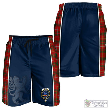 Bruce Tartan Men's Shorts with Family Crest and Lion Rampant Vibes Sport Style