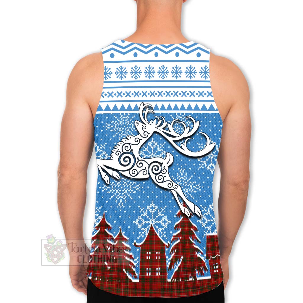 Tartan Vibes Clothing Bruce Clan Christmas Men's Tank Top Celtic Reindeer Style