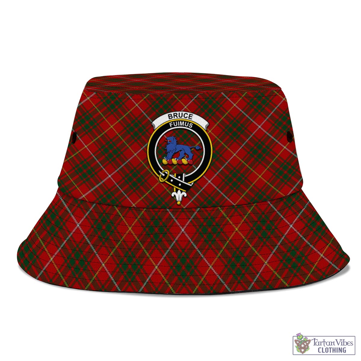 Tartan Vibes Clothing Bruce Tartan Bucket Hat with Family Crest