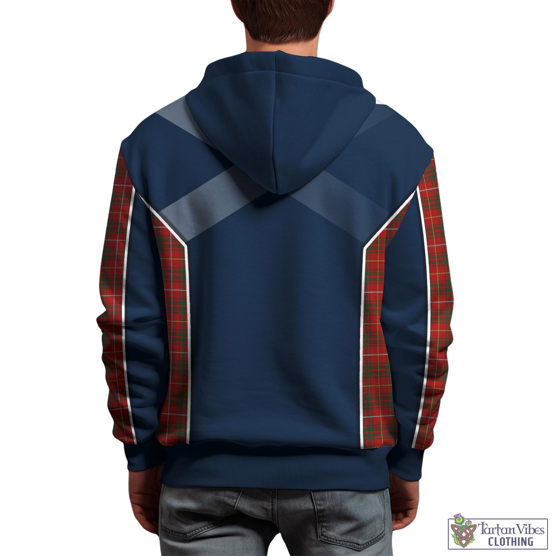 Tartan Vibes Clothing Bruce Tartan Hoodie with Family Crest and Lion Rampant Vibes Sport Style