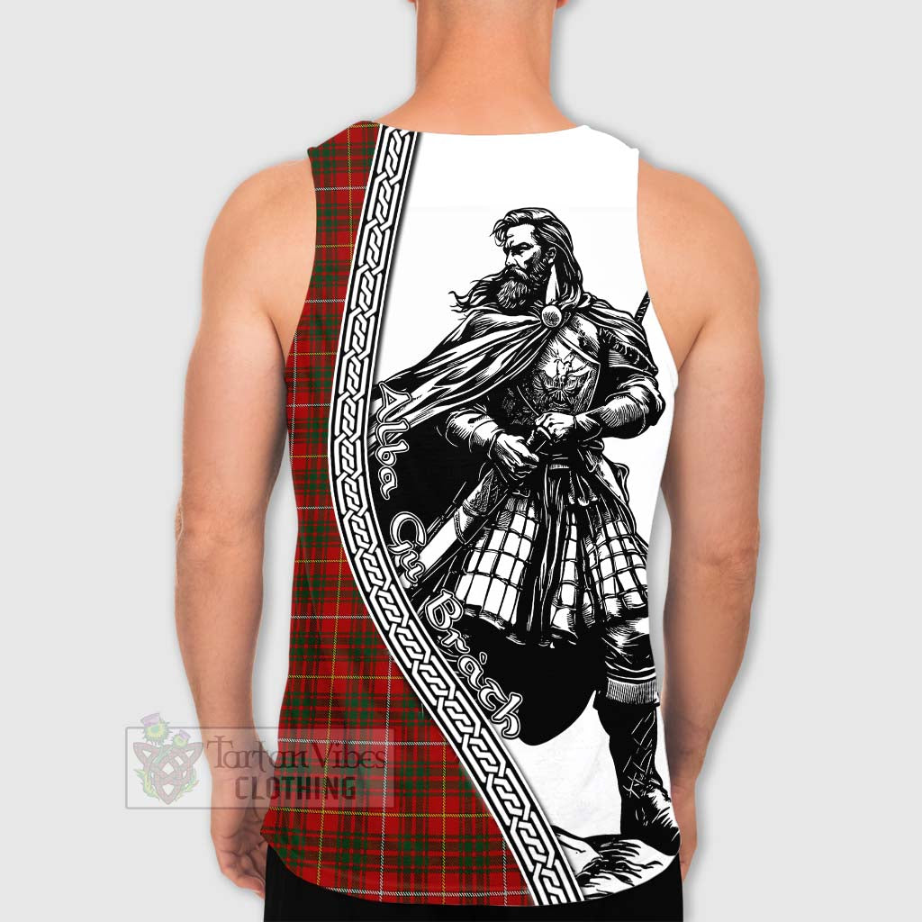 Tartan Vibes Clothing Bruce Tartan Clan Crest Men's Tank Top with Highlander Warrior Celtic Style