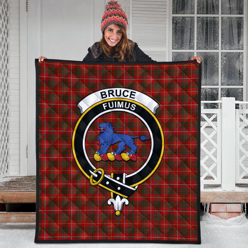 Bruce Tartan Quilt with Family Crest - Tartanvibesclothing