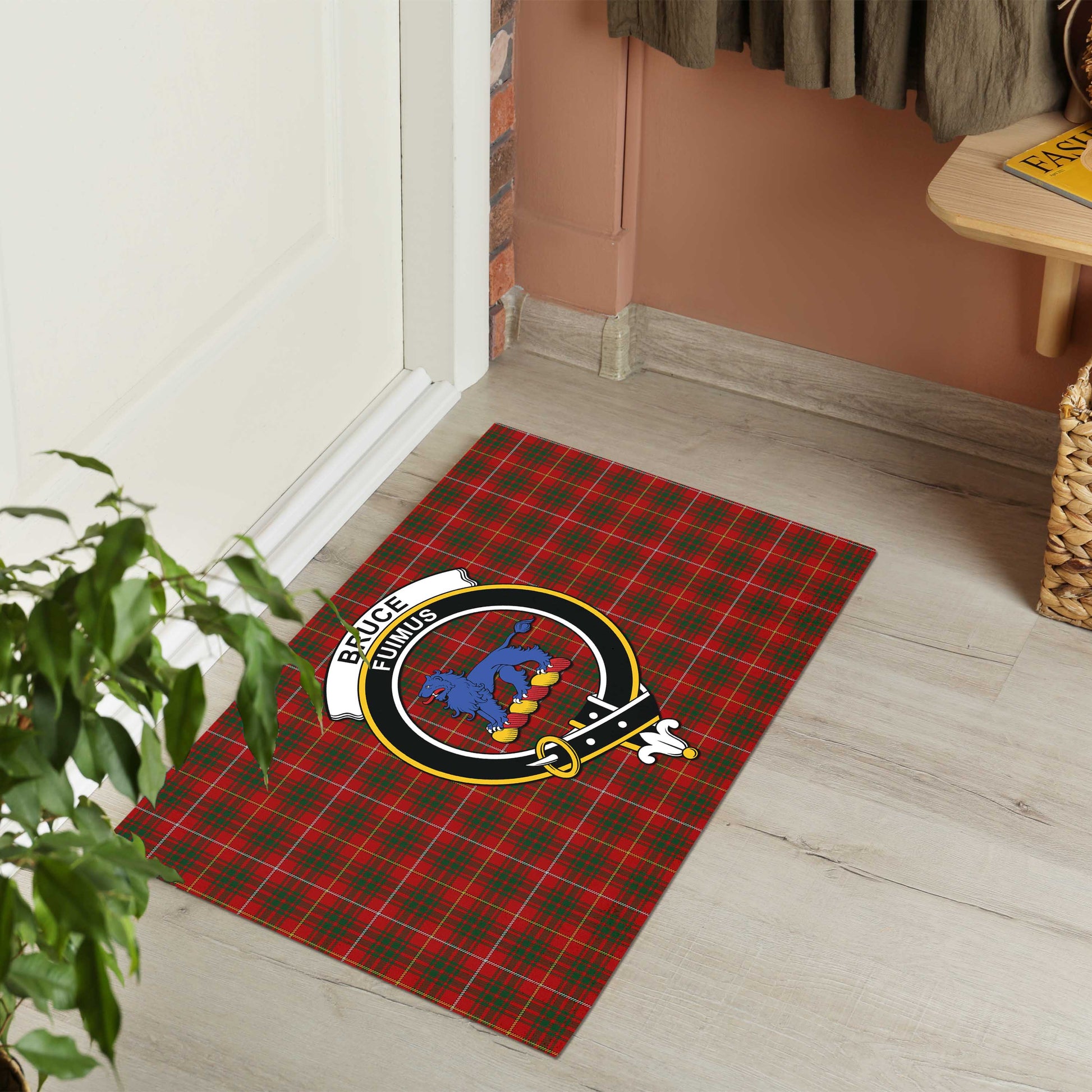 Bruce Tartan Rubber Doormat with Family Crest - Tartan Vibes Clothing