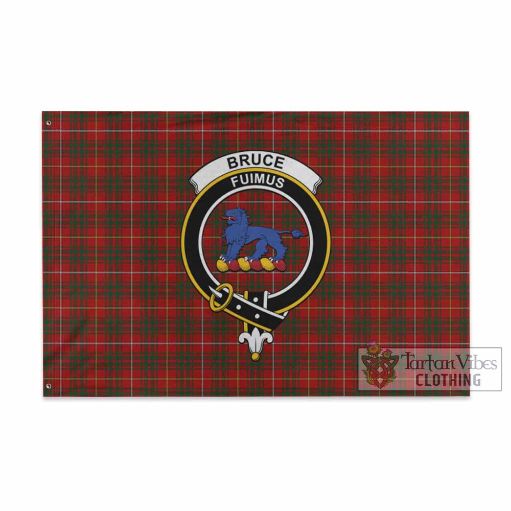 Tartan Vibes Clothing Bruce Tartan House Flag with Family Crest