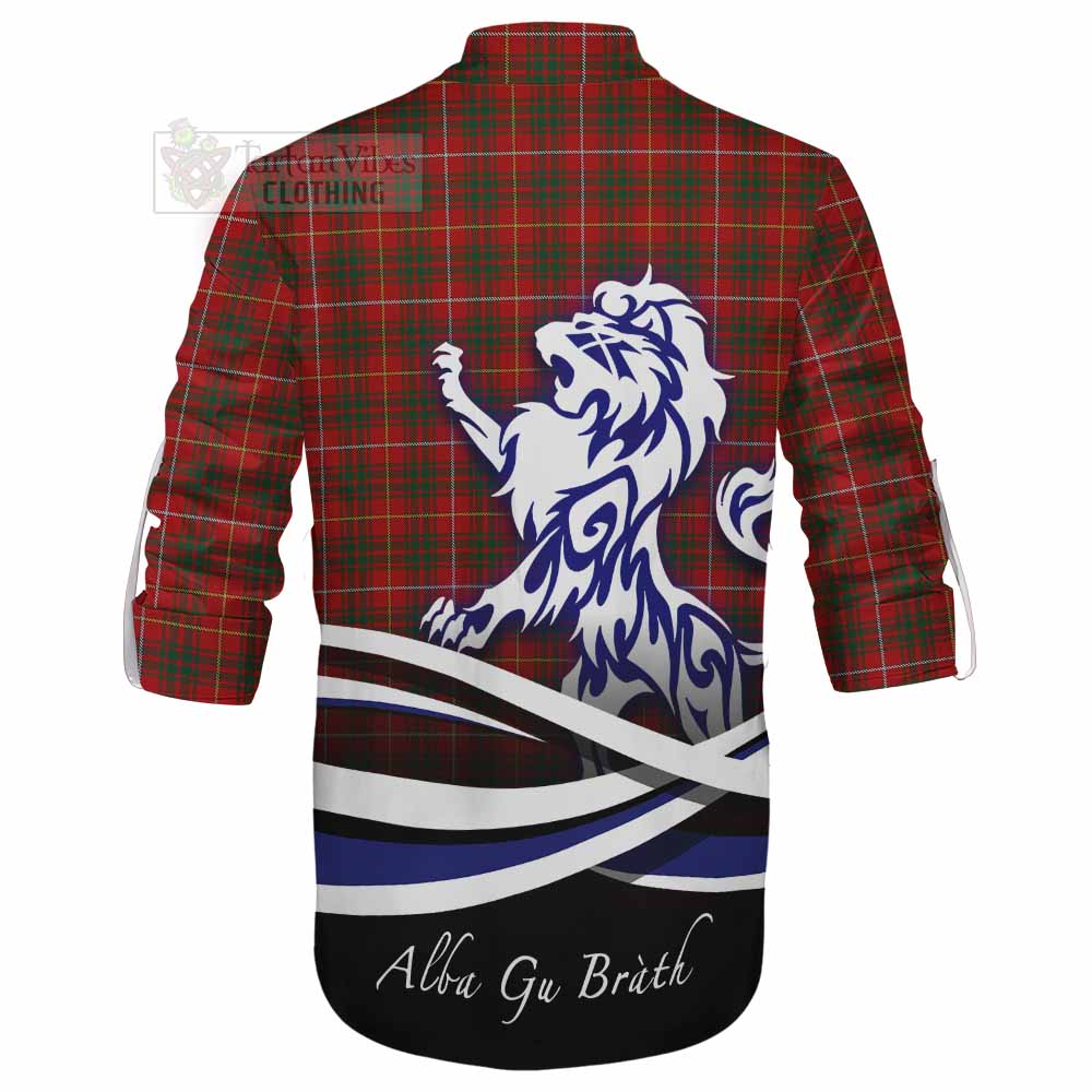 Tartan Vibes Clothing Bruce Tartan Ghillie Kilt Shirt with Alba Gu Brath Regal Lion Emblem