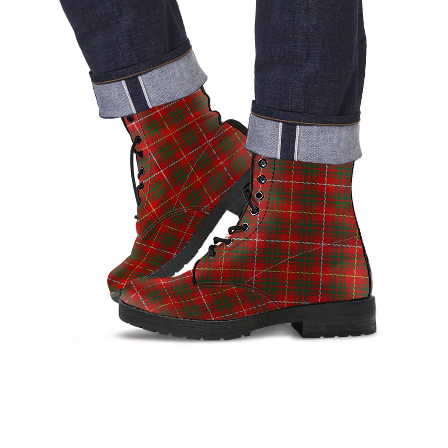 Bruce Tartan Leather Boots - Tartan Vibes Clothing