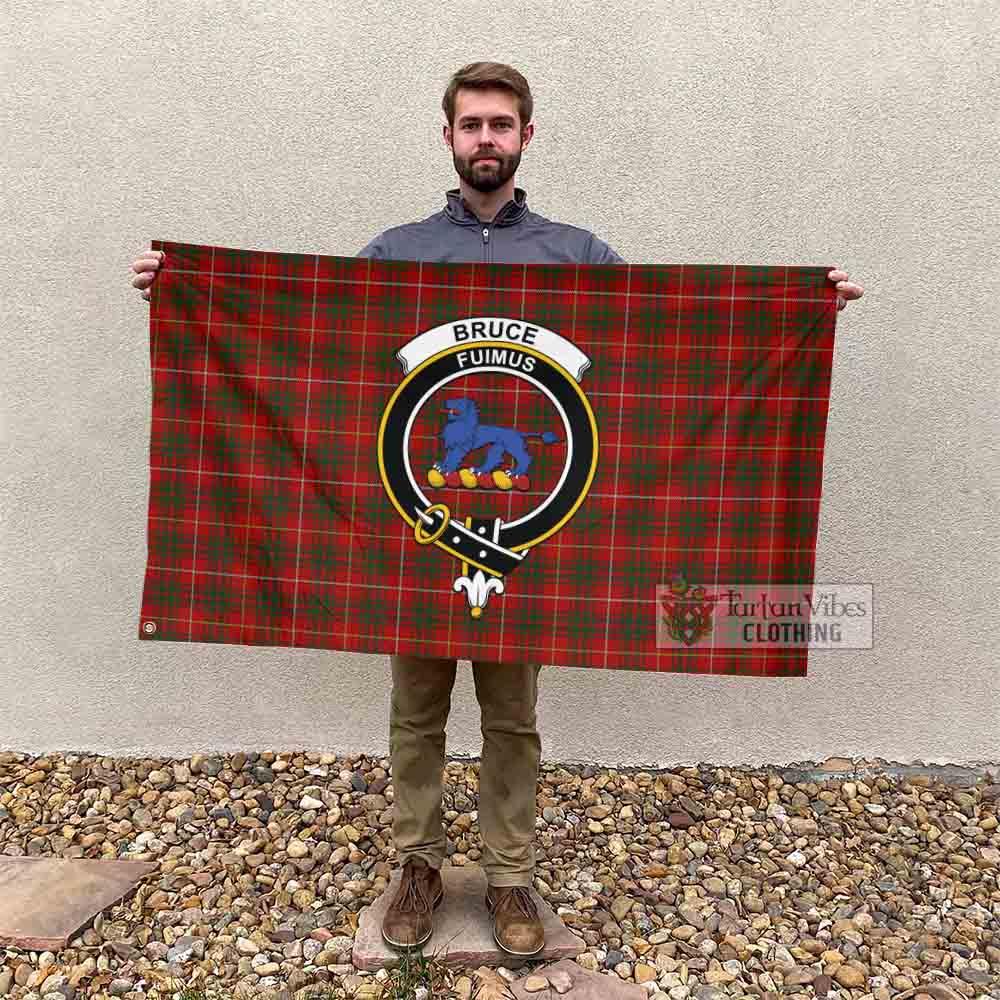 Tartan Vibes Clothing Bruce Tartan House Flag with Family Crest