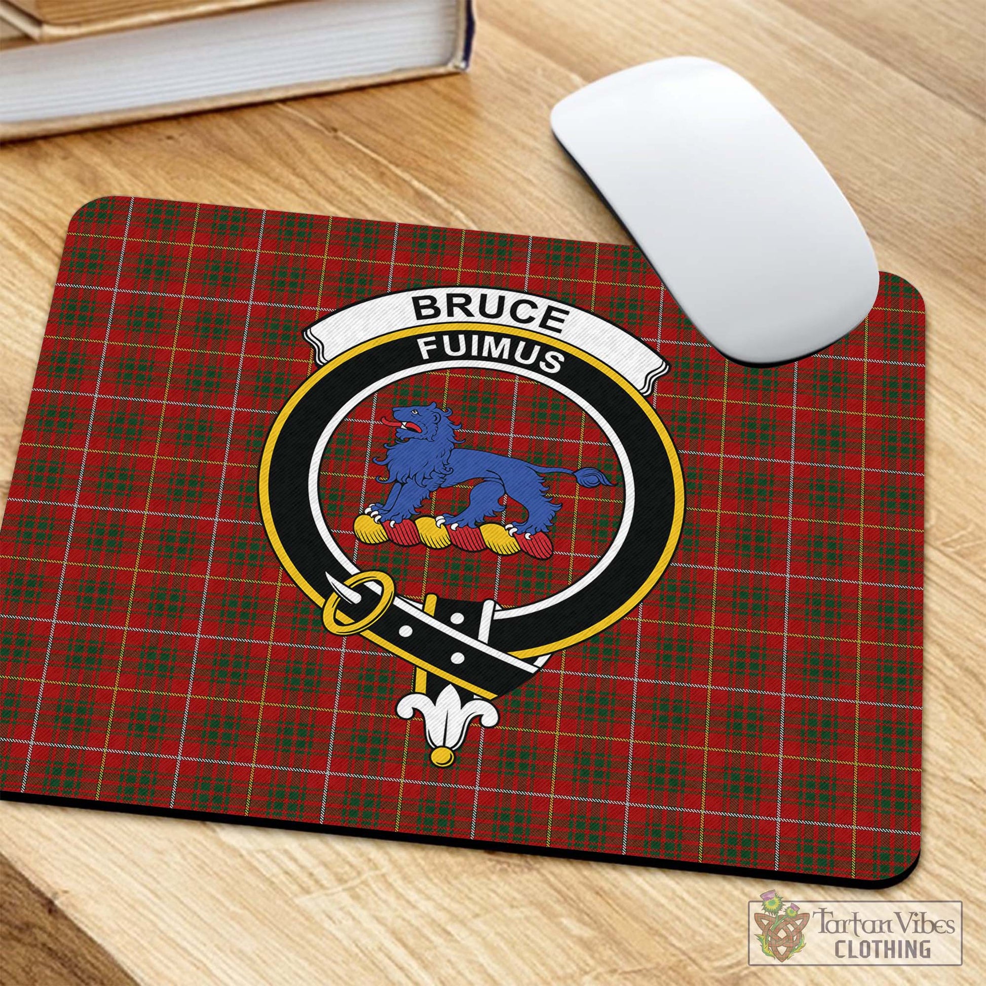 Tartan Vibes Clothing Bruce Tartan Mouse Pad with Family Crest