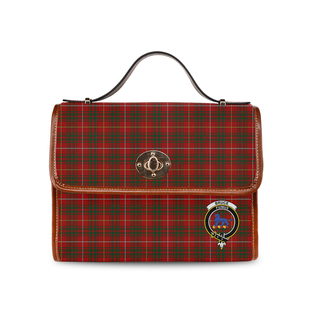 Bruce Tartan Leather Strap Waterproof Canvas Bag with Family Crest - Tartanvibesclothing