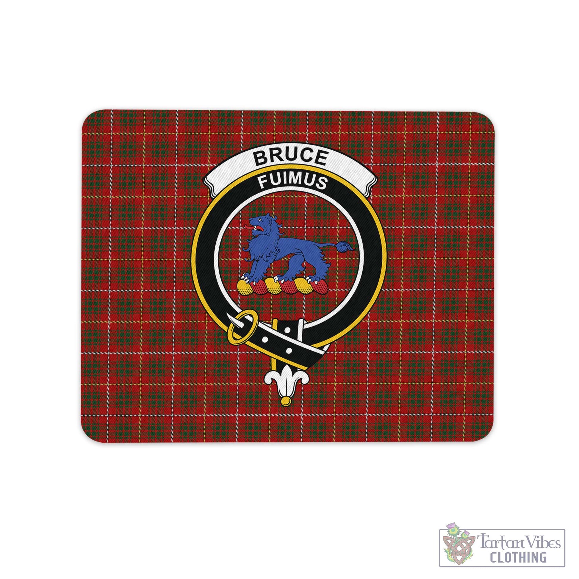 Tartan Vibes Clothing Bruce Tartan Mouse Pad with Family Crest