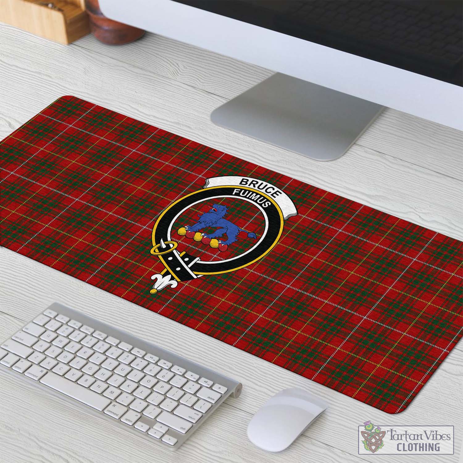 Tartan Vibes Clothing Bruce Tartan Mouse Pad with Family Crest