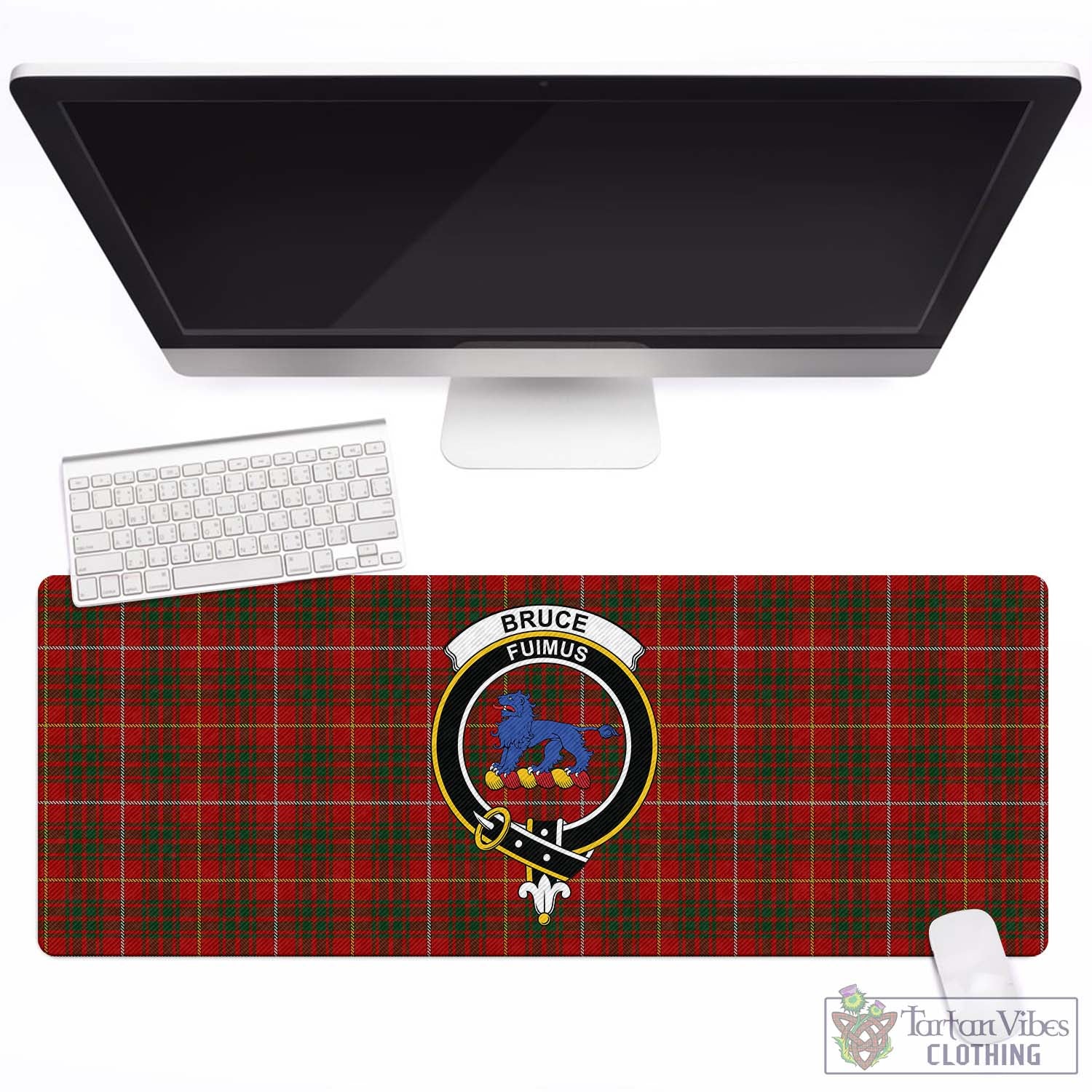 Tartan Vibes Clothing Bruce Tartan Mouse Pad with Family Crest