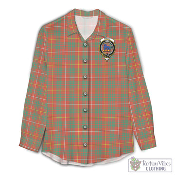 Bruce Ancient Tartan Womens Casual Shirt with Family Crest