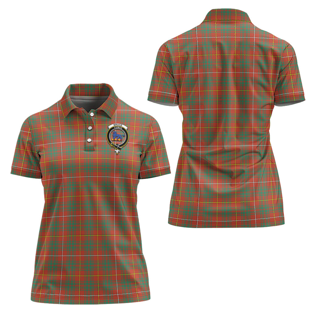 Bruce Ancient Tartan Polo Shirt with Family Crest For Women Women - Tartanvibesclothing