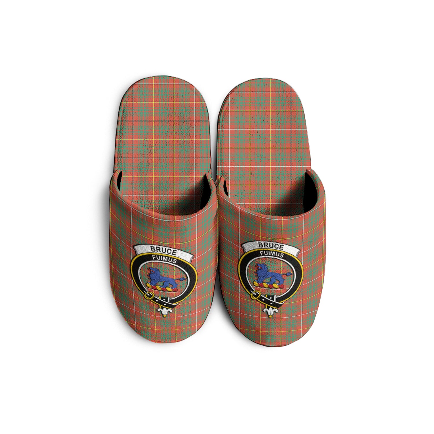 Bruce Ancient Tartan Home Slippers with Family Crest - Tartanvibesclothing
