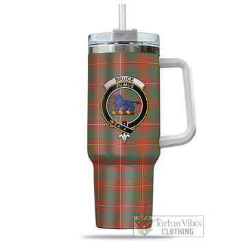 Bruce Ancient Tartan and Family Crest Tumbler with Handle