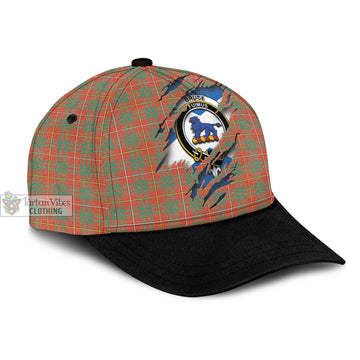 Bruce Ancient Tartan Classic Cap with Family Crest In Me Style