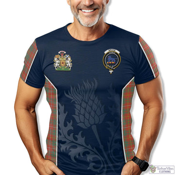 Bruce Ancient Tartan T-Shirt with Family Crest and Scottish Thistle Vibes Sport Style